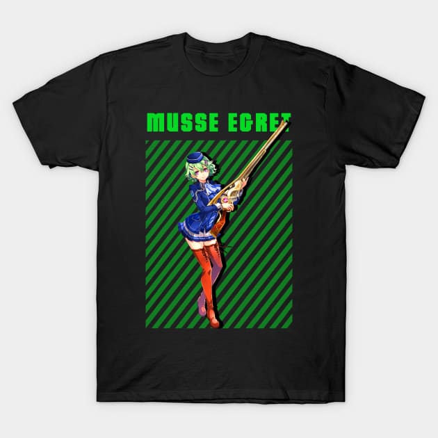 Musse Egret III Rectangel Green Line T-Shirt by RayyaShop